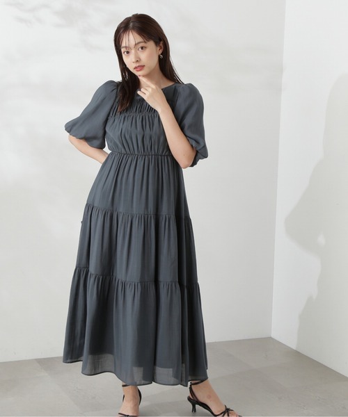 PROPORTION BODY DRESSING(プロポーションボディドレッシング)の「シアーシャーリングワンピース / 1214240505(ワンピース・レディース・カーキ/ダークグレー・SMALL/MEDIUM)」の15枚目の写真