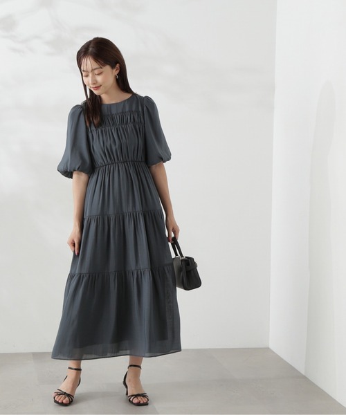 PROPORTION BODY DRESSING(プロポーションボディドレッシング)の「シアーシャーリングワンピース / 1214240505(ワンピース・レディース・カーキ/ダークグレー・SMALL/MEDIUM)」の17枚目の写真