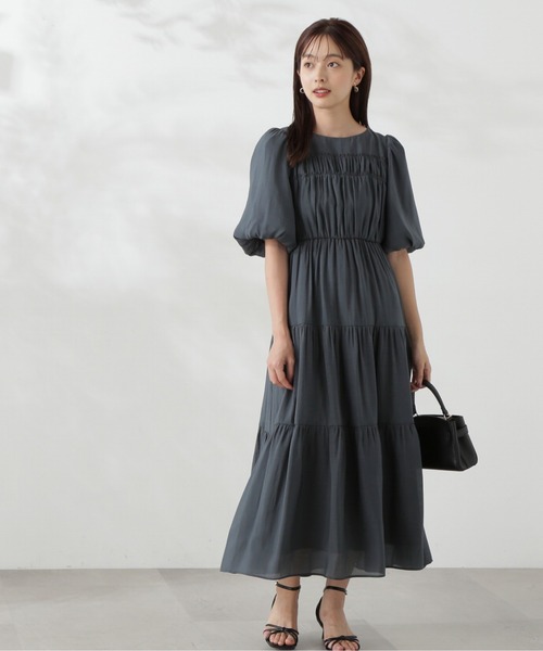 PROPORTION BODY DRESSING(プロポーションボディドレッシング)の「シアーシャーリングワンピース / 1214240505(ワンピース・レディース・カーキ/ダークグレー・SMALL/MEDIUM)」の19枚目の写真