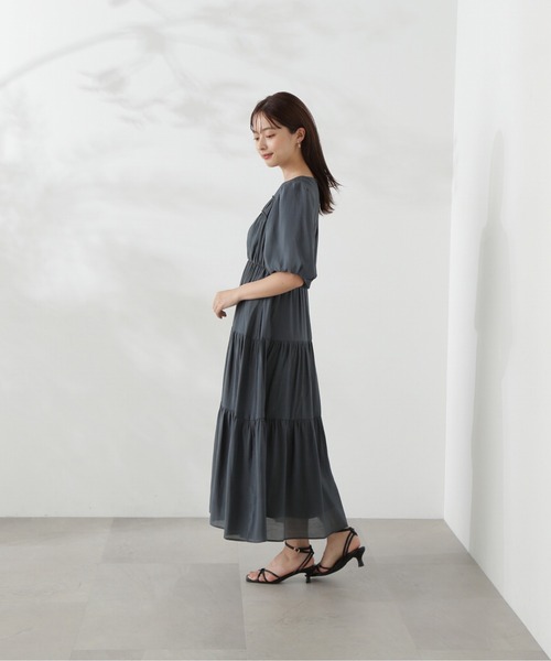 PROPORTION BODY DRESSING(プロポーションボディドレッシング)の「シアーシャーリングワンピース / 1214240505(ワンピース・レディース・カーキ/ダークグレー・SMALL/MEDIUM)」の10枚目の写真