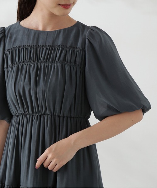 PROPORTION BODY DRESSING(プロポーションボディドレッシング)の「シアーシャーリングワンピース / 1214240505(ワンピース・レディース・カーキ/ダークグレー・SMALL/MEDIUM)」の12枚目の写真