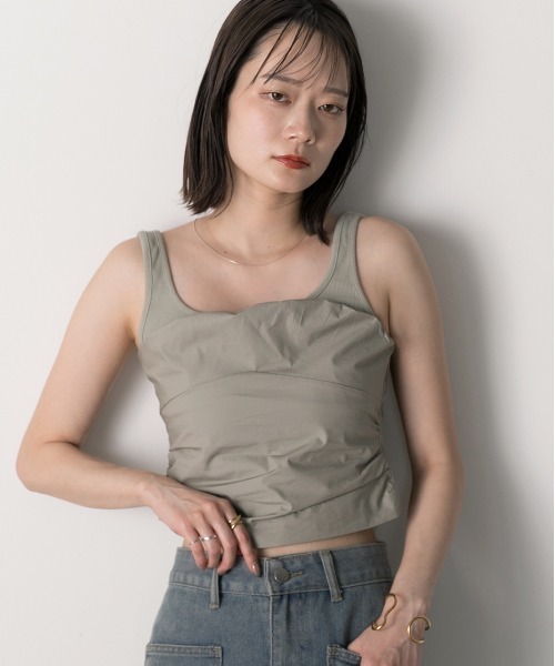 ad thie(アドティエ)の「ドッキング タンクトップ(タンクトップ・レディース・ブラック/ライトカーキ/ブラウン・FREE)」の14枚目の写真