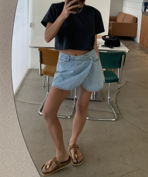 Mela(メラ)の「デニムスコートPT(デニムパンツ・レディース・ライトブルー/ブルー・S/M/L)」の21枚目の写真