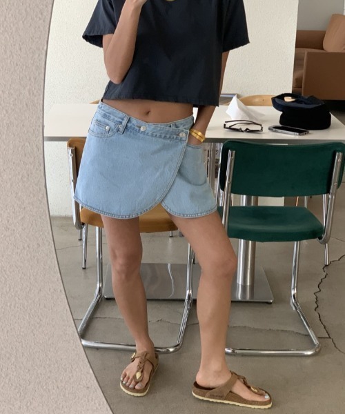 Mela(メラ)の「デニムスコートPT(デニムパンツ・レディース・ライトブルー/ブルー・S/M/L)」の11枚目の写真