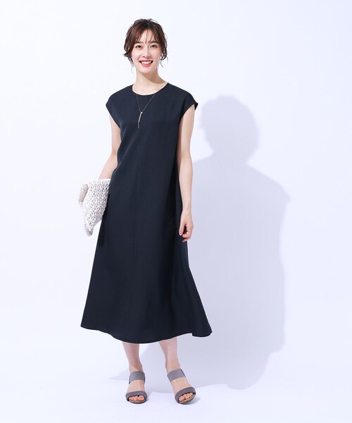 DRESKIP（ドレスキップ）の「◆夏でも一枚でさらっと快適 麻調フレンチロングワンピース（ワンピース・レディース・カーキ/ナチュラル/ネイビー・02/03/04）」の20枚目の写真