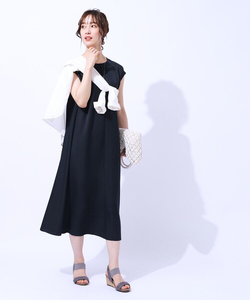 セール】夏でも一枚でさらっと快適 麻調フレンチロング