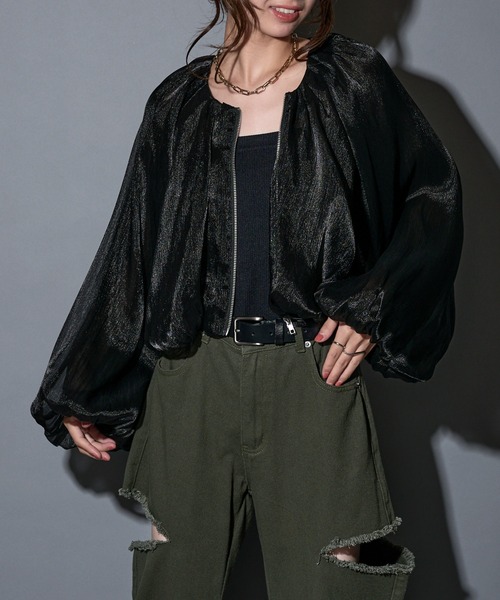 セール】【MAISON BREEZE reveur】シャイニーバルーン ショートシアー