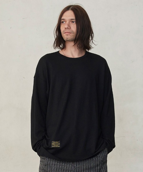 EGO TRIPPING(エゴトリッピング)の「mlt4817-WASHABLE WOOL TEE ロンT(Tシャツ/カットソー・メンズ・ライトグレー/グレー/ブラック/チャコール・48/46)」の2枚目の写真