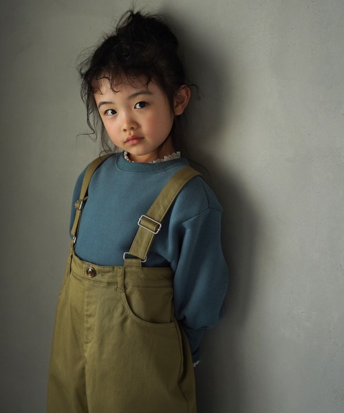 MAKE YOUR DAY(メイクユアデイ)の「フリルテレコリブ無地長袖Tシャツ■80~140cm(Tシャツ/カットソー・キッズ・ピンク/ブラック/アイボリー/ブルー・80/90/100/110/120/130/140)」の5枚目の写真