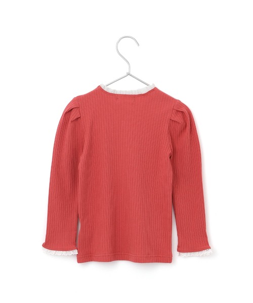 MAKE YOUR DAY(メイクユアデイ)の「フリルテレコリブ無地長袖Tシャツ■80~140cm(Tシャツ/カットソー・キッズ・ピンク/ブラック/アイボリー/ブルー・80/90/100/110/120/130/140)」の12枚目の写真