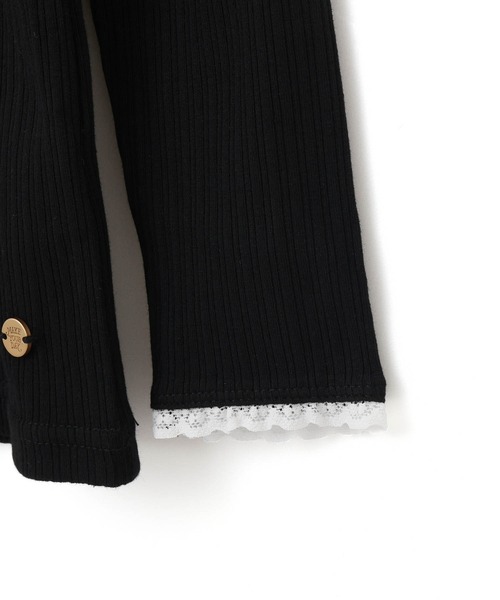 MAKE YOUR DAY(メイクユアデイ)の「フリルテレコリブ無地長袖Tシャツ■80~140cm(Tシャツ/カットソー・キッズ・ピンク/ブラック/アイボリー/ブルー・80/90/100/110/120/130/140)」の14枚目の写真