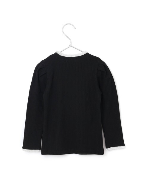 MAKE YOUR DAY(メイクユアデイ)の「フリルテレコリブ無地長袖Tシャツ■80~140cm(Tシャツ/カットソー・キッズ・ピンク/ブラック/アイボリー/ブルー・80/90/100/110/120/130/140)」の9枚目の写真