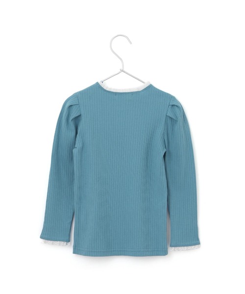 MAKE YOUR DAY(メイクユアデイ)の「フリルテレコリブ無地長袖Tシャツ■80~140cm(Tシャツ/カットソー・キッズ・ピンク/ブラック/アイボリー/ブルー・80/90/100/110/120/130/140)」の11枚目の写真