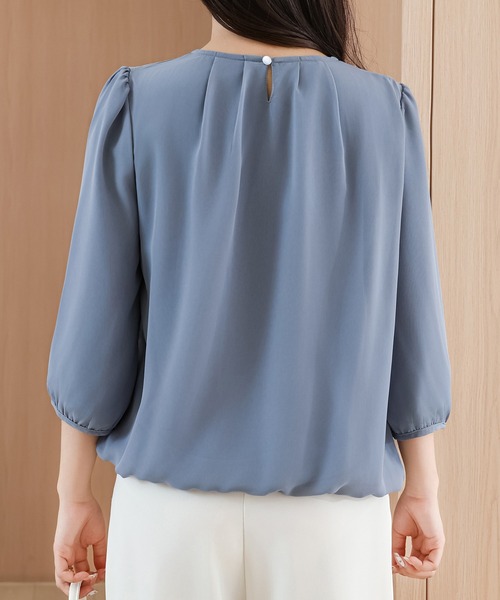 Lace Ladies(レースレディース)の「ソリッドカラー ラウンドネック 7分袖 バルーン プルオーバー(シャツ/ブラウス・レディース・ホワイト/ネイビー/ベージュ/ブラック/ブルーグレー・S/FREE)」の17枚目の写真