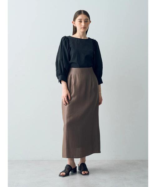 YECCA VECCA(イェッカヴェッカ)の「シャイニーロングスカート(スカート・レディース・モカ/ブラック/アイボリー・S/M)」の20枚目の写真