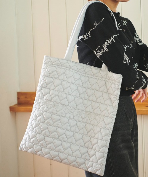 ロゴ刺繍ハートトートバッグ