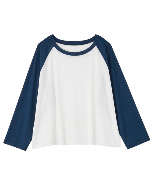 FIRST MOOD(ファーストムード)の「《FIRSTMOODコラボ》ラグラン切替配色スラブシアーカットソー(Tシャツ/カットソー・レディース・ブラック/チャコールグレー/ネイビー・MEDIUM/LARGE)」の15枚目の写真