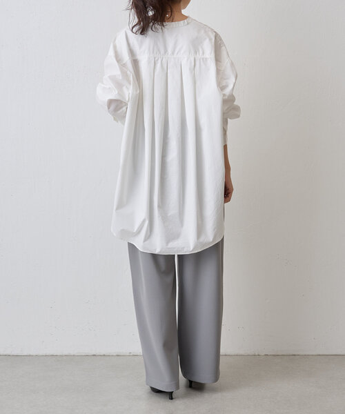 美品 ビアズリー BEARDSLEY バンドカラー コットンワイドシャツ 美品 ビアズリー BEARDSLEY バンドカラー コットン ワイドシャツ