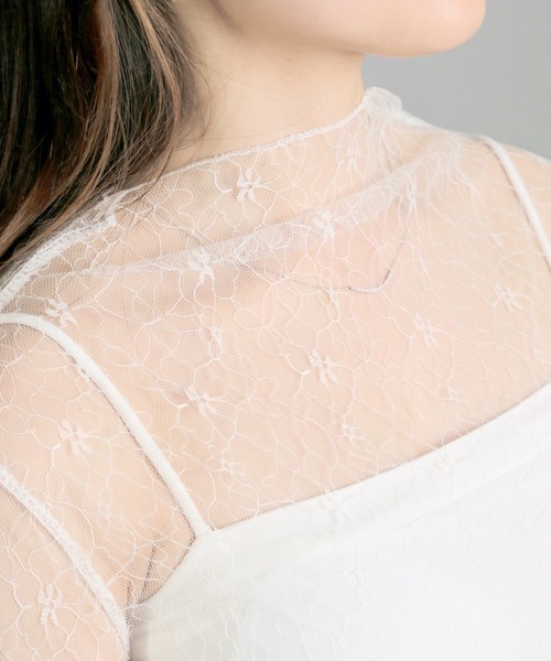 Chiina（チーナ）の「【Chiina】フロッキー　シースルーハイネックトップス（その他トップス・レディース・ホワイト系3/ホワイト系2/ブラック系5/ブラック系4/ホワイト系1/ブラック系2/ブラック系1/ブラック系3・FREE）」の16枚目の写真