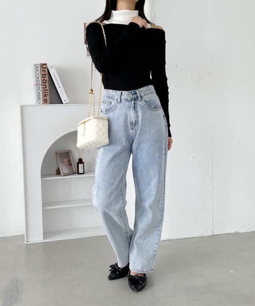 CLEA（クレア）の「無地・ボーダーオフショルニットトップス（ニット/セーター・レディース・ブラック系その他/ブラック・FREE）」の9枚目の写真