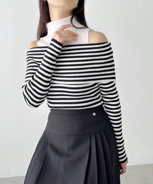 CLEA（クレア）の「無地・ボーダーオフショルニットトップス（ニット/セーター・レディース・ブラック系その他/ブラック・FREE）」の15枚目の写真