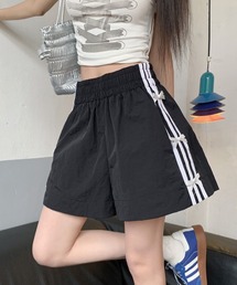 shopnikoniko | サイドラインリボン ナイロン ショートパンツ ラインパンツ(その他パンツ)