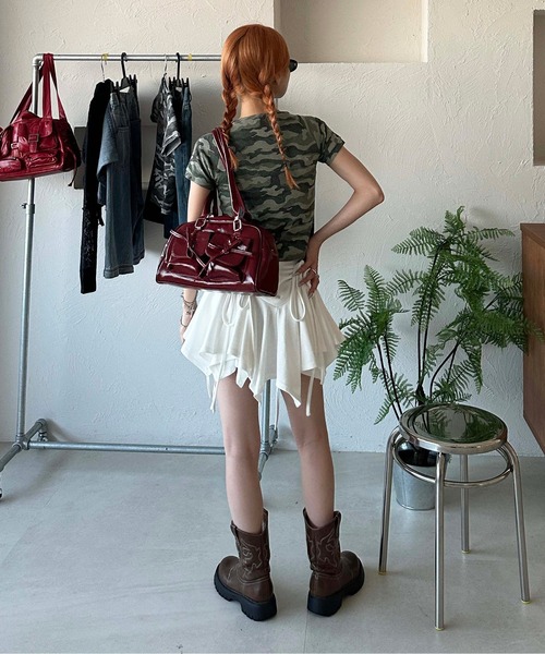 スカルカットソー　ラメ　迷彩 sedacle girl（セダクルガール）の「リブ迷彩T（Tシャツ