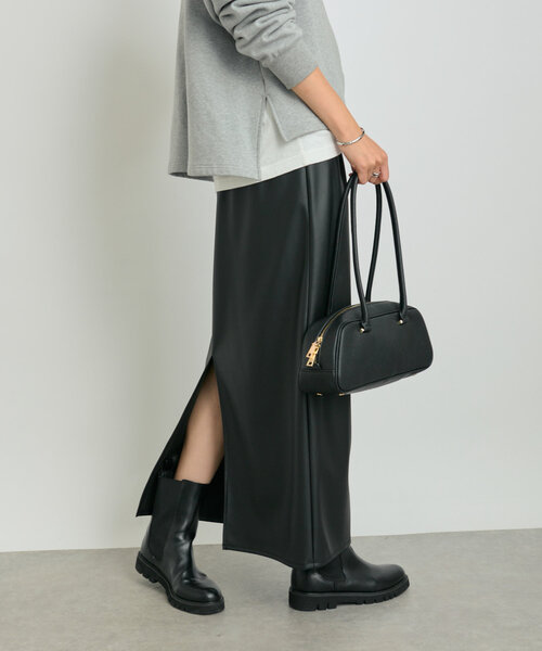 RIVE DROITE（リヴドロワ）の「【ストレッチ性抜群】レザーライクタイトスカート（スカート・レディース・ブラック/ライトベージュ・38/36）」の20枚目の写真