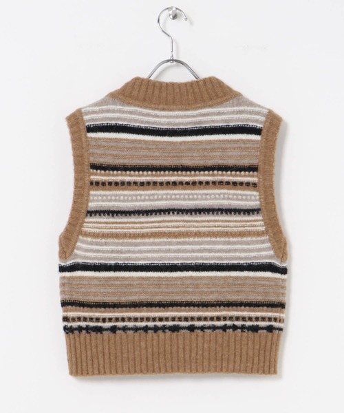GANNI(ガニー)の「GANNI Soft Wool Stripe Vest(ベスト・レディース・ブラウン・SMALL)」の3枚目の写真