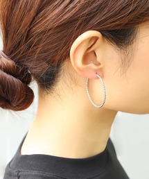 金属アレルギー対応 「ieLS」ステンレス カッティングフープピアス