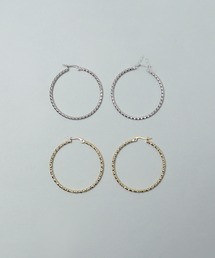 金属アレルギー対応 「ieLS」ステンレス　カッティングフープピアス