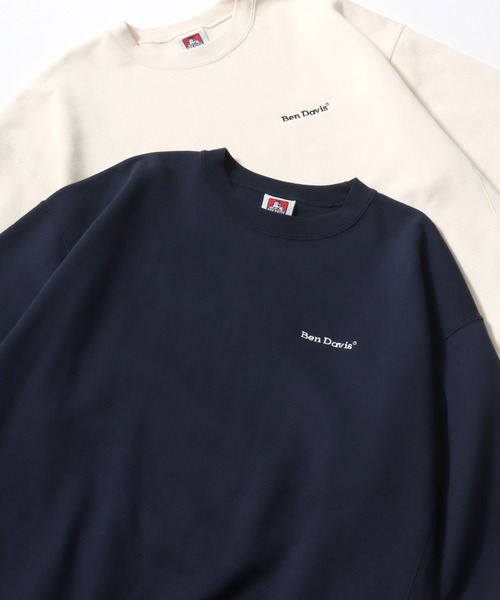BEN DAVIS（ベンデイビス）の「BEN DAVIS/ベンデイビス HEAVY SWEAT CREW/オーバーサイズ 裏起毛 ロゴ ワンポイント刺繍 クルーネック ヘビー スウェット トレーナー/レディース メンズ（スウェット・メンズ・オフホワイト/ブラック/ネイビー/アッシュグレー/ブルー・L/M/XL）」の4枚目の写真