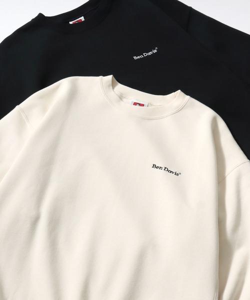 BEN DAVIS（ベンデイビス）の「BEN DAVIS/ベンデイビス HEAVY SWEAT CREW/オーバーサイズ 裏起毛 ロゴ ワンポイント刺繍 クルーネック ヘビー スウェット トレーナー/レディース メンズ（スウェット・メンズ・オフホワイト/ブラック/ネイビー/アッシュグレー/ブルー・L/M/XL）」の2枚目の写真