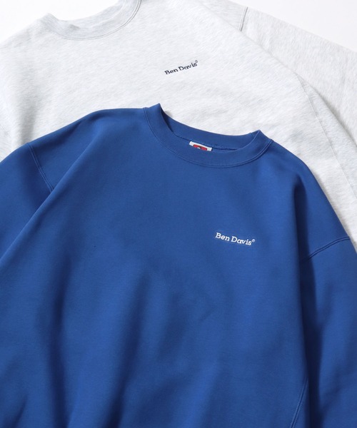 BEN DAVIS（ベンデイビス）の「BEN DAVIS/ベンデイビス HEAVY SWEAT CREW/オーバーサイズ 裏起毛 ロゴ ワンポイント刺繍 クルーネック ヘビー スウェット トレーナー/レディース メンズ（スウェット・メンズ・オフホワイト/ブラック/ネイビー/アッシュグレー/ブルー・L/M/XL）」の5枚目の写真