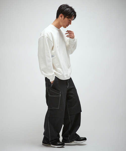 B.C STOCK(ベーセーストック)の「OLIVEDRAB CARRY ポケット スウェット(スウェット・メンズ・ホワイト/グレー/スミクロ・MEDIUM/LARGE)」の6枚目の写真