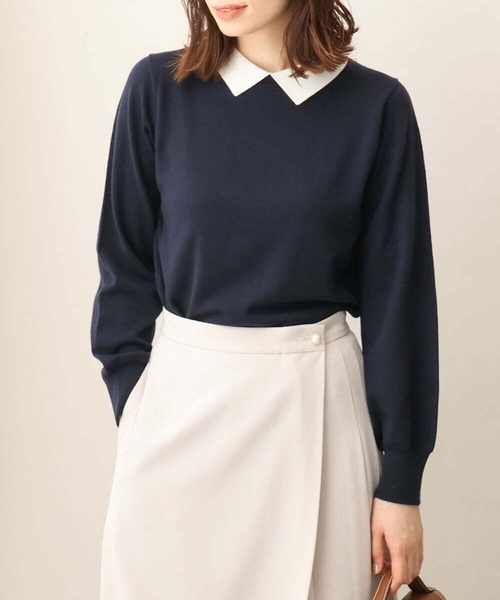 衿付きハイゲージニット/洗える/WEB限定サイズあり（ニット/セーター）｜OFUON（オフオン）