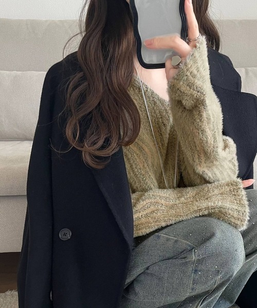 極美品✨ ダイアグラム ポンチョコート 2way リアルファー