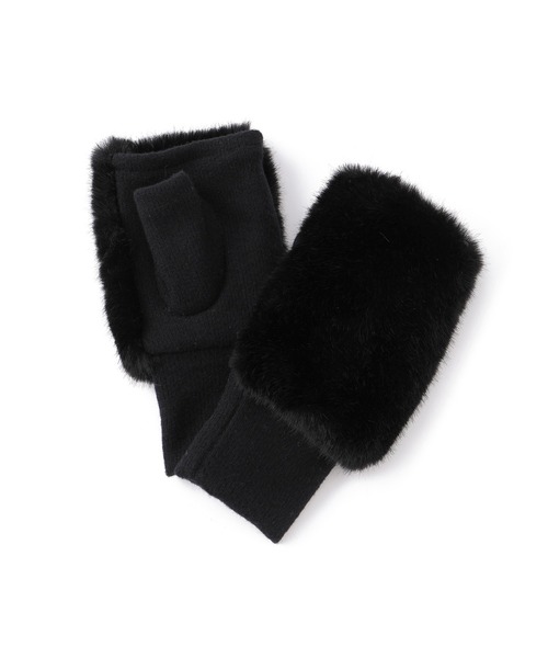 ROPE' PICNIC（ロペピクニック）の「フェイクファーフィンガーレスグローブ（手袋・レディース・ブラック/ベージュ/グレー系その他・FREE）」の7枚目の写真