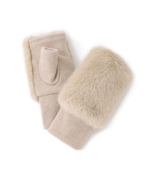 ROPE' PICNIC（ロペピクニック）の「フェイクファーフィンガーレスグローブ（手袋・レディース・ブラック/ベージュ/グレー系その他・FREE）」の5枚目の写真