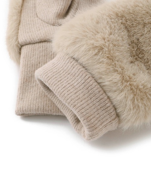 ROPE' PICNIC（ロペピクニック）の「フェイクファーフィンガーレスグローブ（手袋・レディース・ブラック/ベージュ/グレー系その他・FREE）」の4枚目の写真