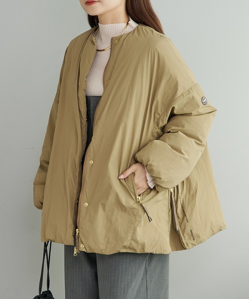 PUAL CE CIN（ピュアルセシン）の「【WEB限定】フレンチダックダウンサイドジップジャケット（ダウンジャケット/コート・レディース・スミクロ/ベージュ・FREE）」の11枚目の写真