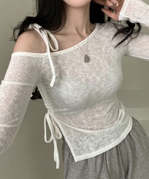 Per sist ence（パーシエンス）の「リボンワンオフショルダーカットソー（Tシャツ/カットソー）」