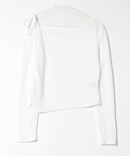 Per sist ence（パーシエンス）の「リボンワンオフショルダーカットソー（Tシャツ/カットソー・レディース・ベージュ/ホワイト/グレー・FREE）」の11枚目の写真