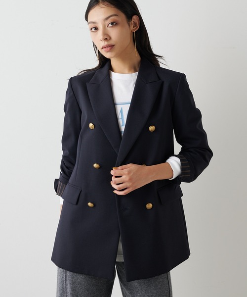 Whim Gazette（ウィムガゼット）の「ウールダブルジャケット（テーラードジャケット・レディース・ネイビー・FREE）」の19枚目の写真