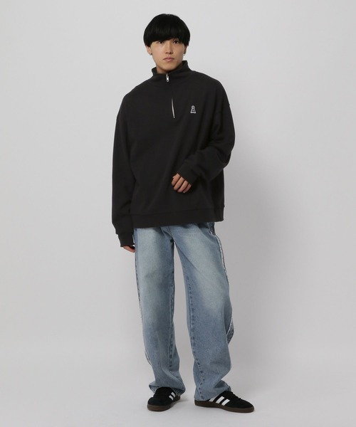 ALAND（エーランド）の「【UNISEX】ALAND／Aロゴ ハーフZIP（ウラケ）（スウェット・レディース・ブラック/ライトグレー/ネイビー・LARGE/MEDIUM）」の16枚目の写真