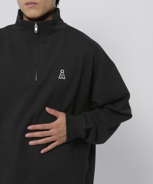 ALAND（エーランド）の「【UNISEX】ALAND／Aロゴ ハーフZIP（ウラケ）（スウェット・レディース・ブラック/ライトグレー/ネイビー・LARGE/MEDIUM）」の22枚目の写真