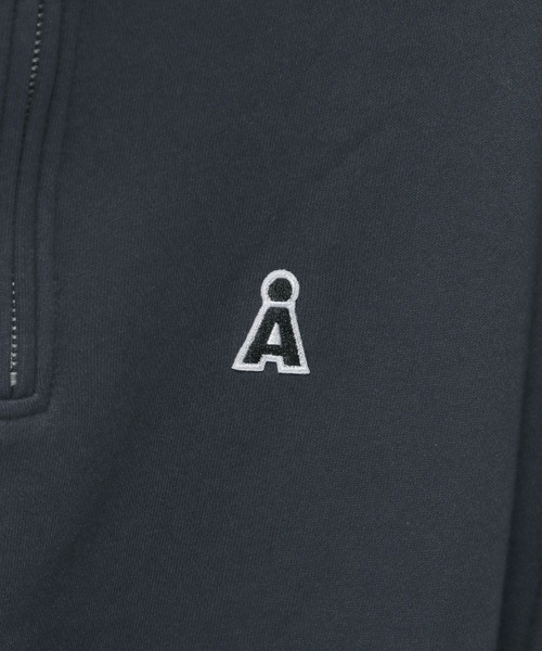トレーナー スウェット 「UNISEX」ALAND／Aロゴ ハーフZIP（ウラケ） レディース メンズ ALAND トレーナー スウェット 「UNISEX」ALAND／Aロゴ ハーフZIP