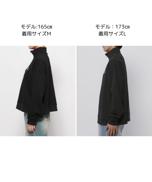 トレーナー スウェット 「UNISEX」ALAND／Aロゴ ハーフZIP（ウラケ） レディース メンズ ALAND トレーナー スウェット 「UNISEX」ALAND／Aロゴ ハーフZIP