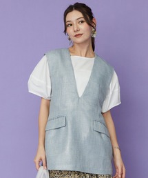 JETSET SOLO PLUS （ジェットセットソロプラス）の「【JETSET SOLO PLUS】リネンライク ラメハーフベスト（ベスト）」