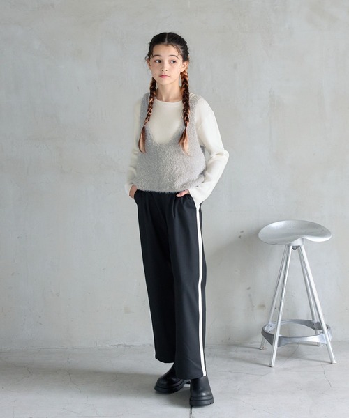GLOBAL WORK（グローバルワーク）の「イージーケア/起毛ワイドパンツ/145501（その他パンツ・キッズ・ブラック/ブラック系その他/グレー・130cm/140cm/150cm/160cm）」の7枚目の写真